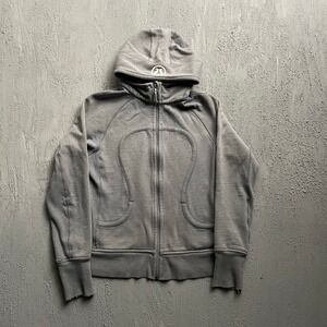 Vintage Lululemon Scuba Hoodie Womens No Tag Size Grey 2000s Full Zip Thumbholes